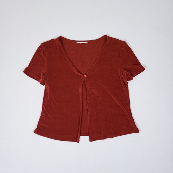 Vintage Rust Button-Front Top - Picture 1 of 10